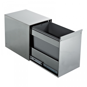 Poubelle coulissante inox 18L 1 seau