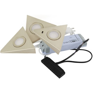 Kit de 3 spots LED triangulaires - 12 V - 1,8 W  